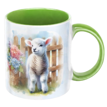 ПЕРСОНАЛИЗИРАНА ЧАША С ЗЕЛЕНА ДРЪЖКА 